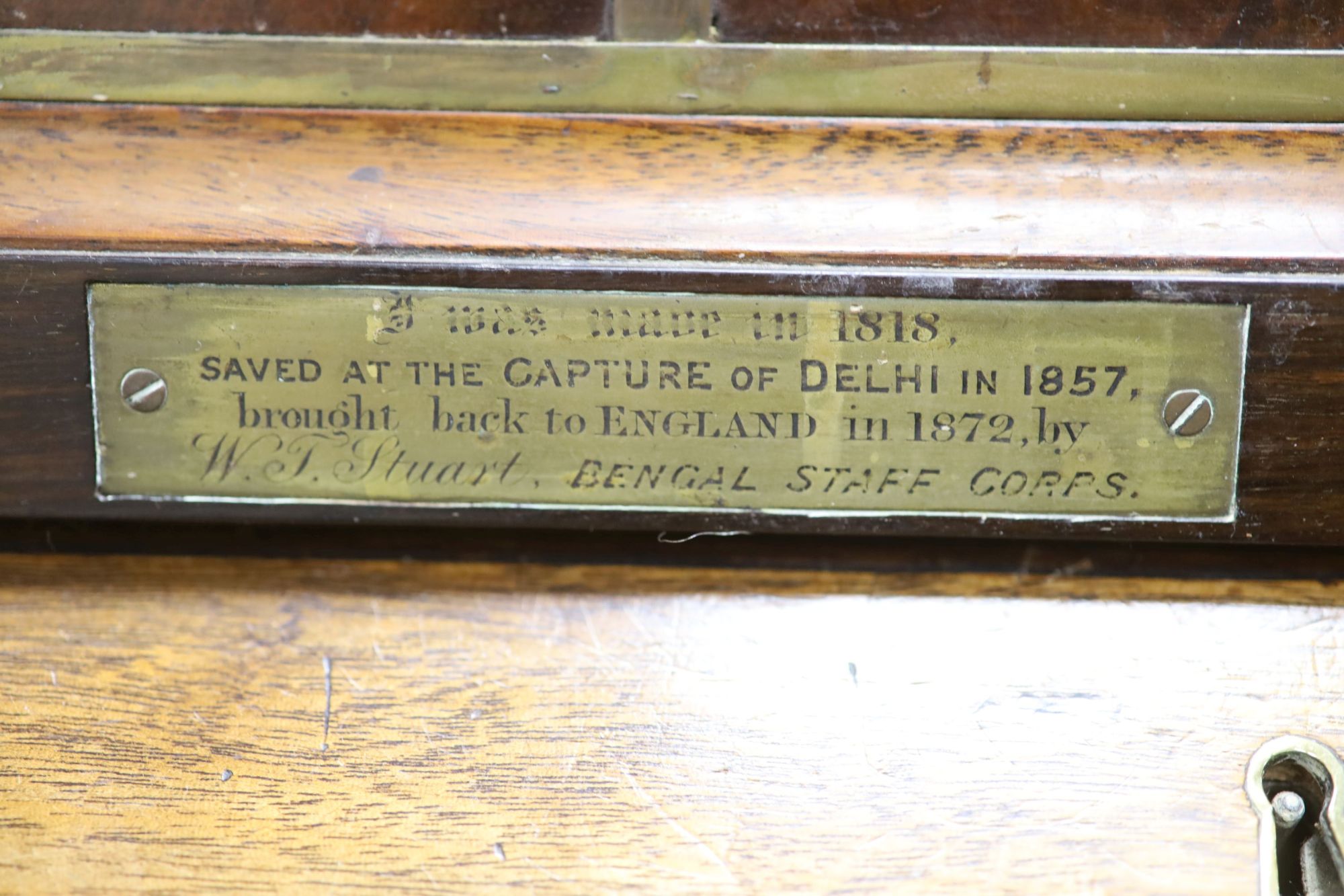 A Regency mahogany bracket clock, by Brockbanks & Atkins, height 39cm with handle down